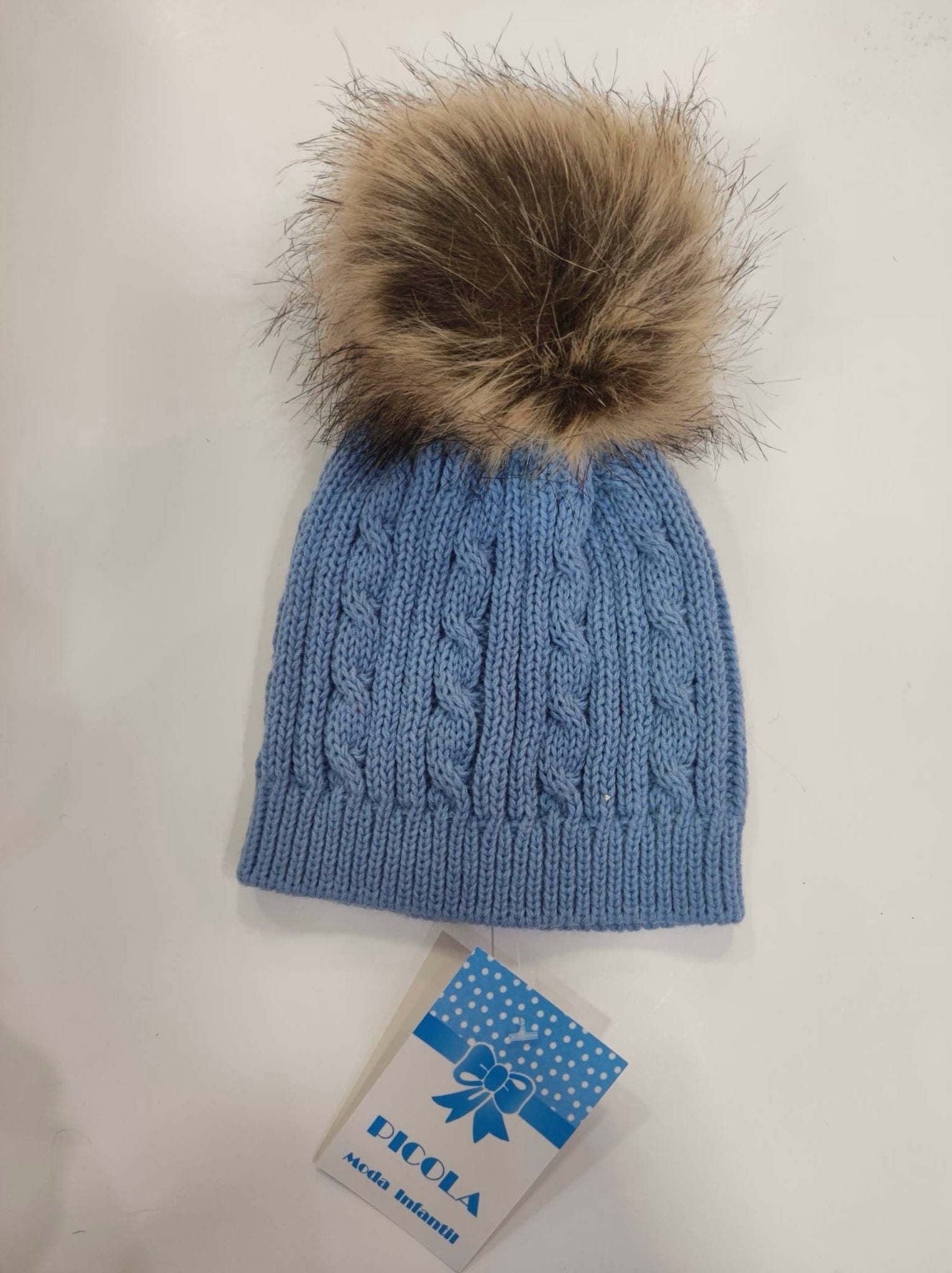 Gorro pompón Azulado